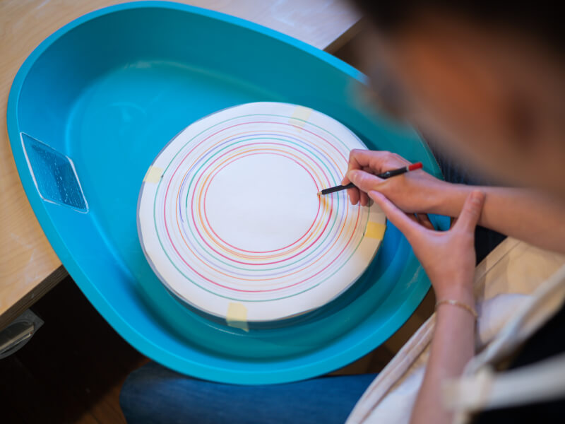marking clay for wheel throwing